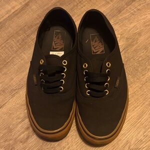 Vans Men's Black Sneakers with Brown Soles